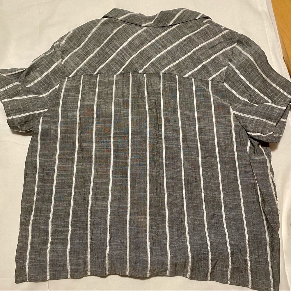 Striped Grey Universal Thread Button Down - Picture 6 of 7